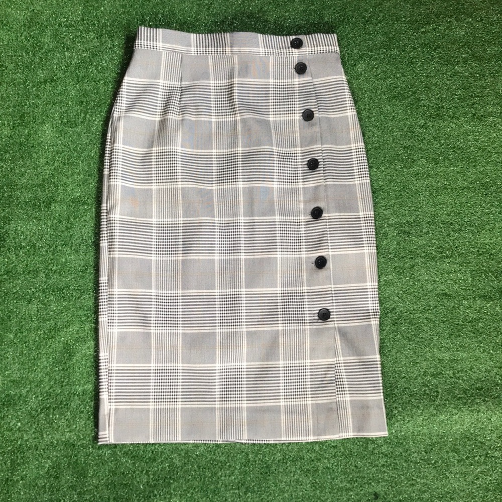 H&M Gray Plaid Skirt